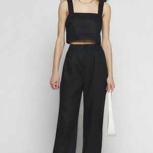 Reformation Linen Two Piece Set - Black